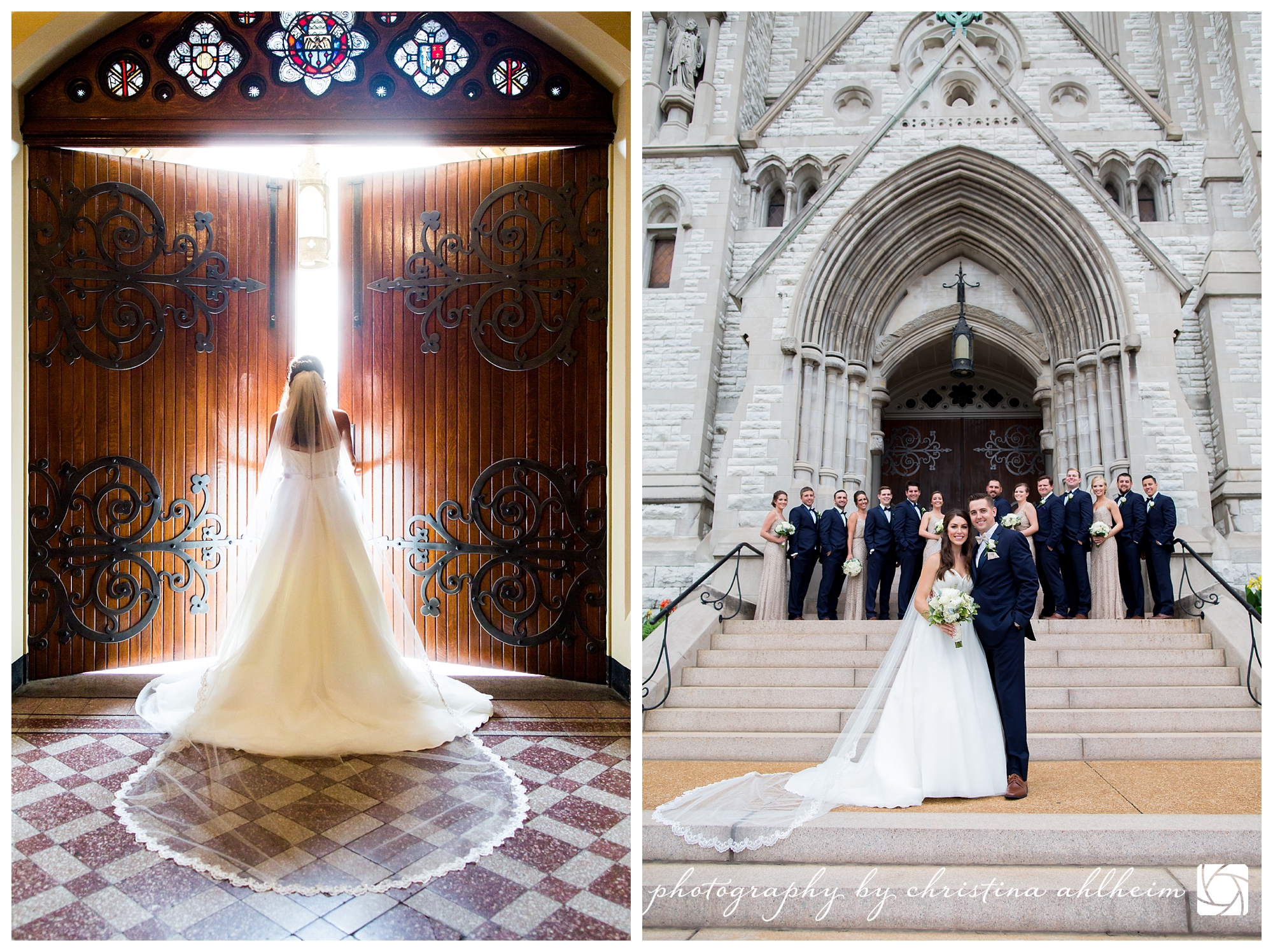 St Louis Wedding Photographer SLU Xavier Church Forest Park Clayton Plaza