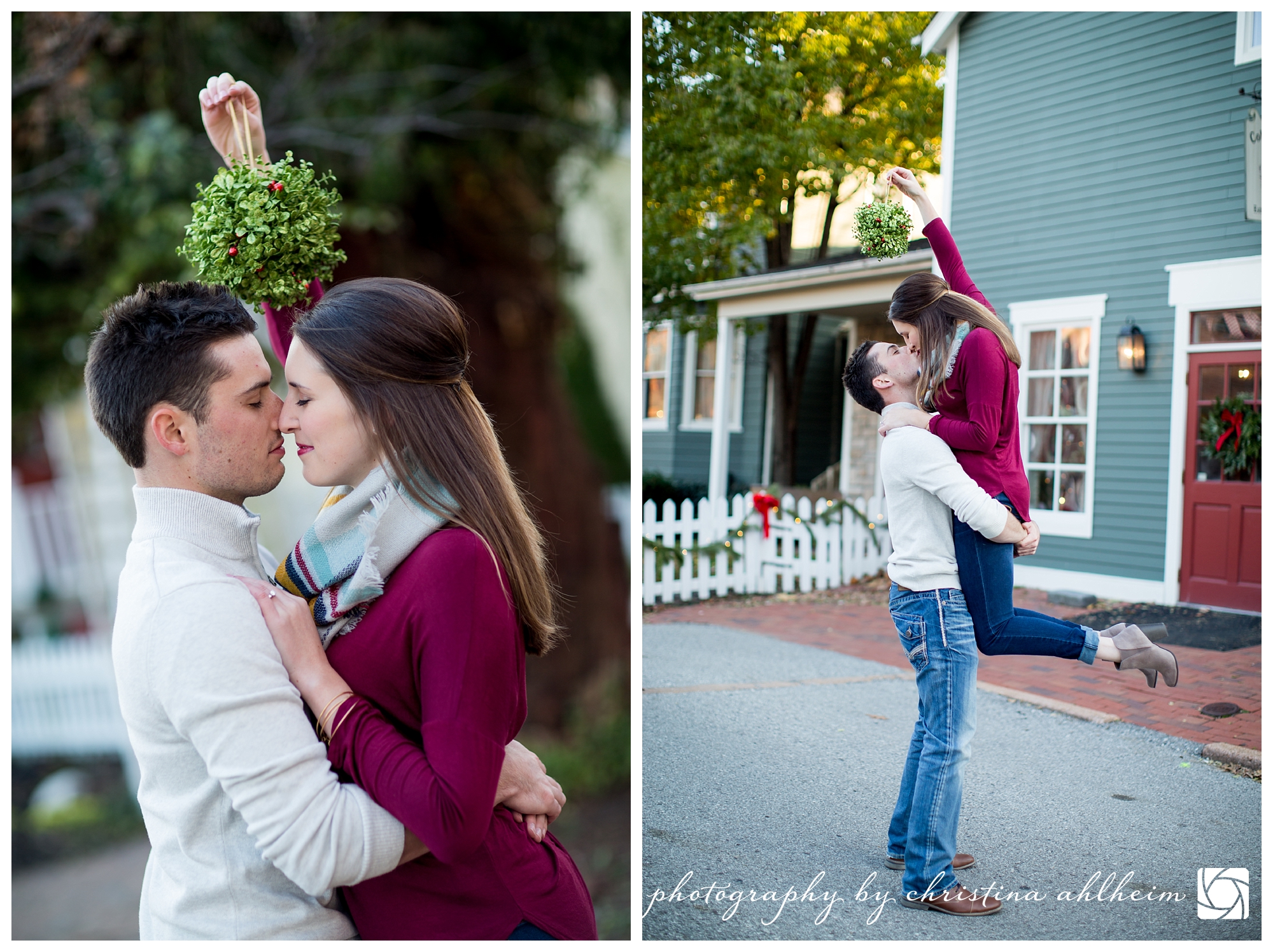 Main Street St. Charles Winter Engagement Photographer