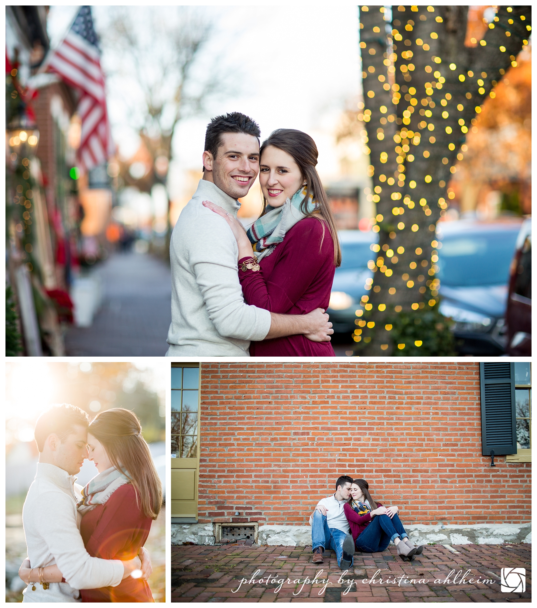 Main Street St. Charles Winter Engagement Photographer