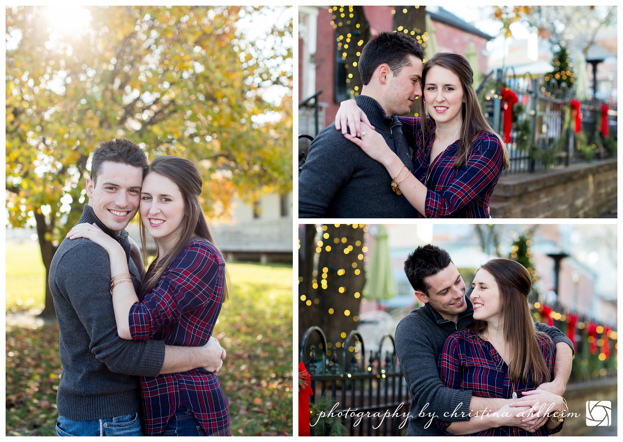 Main Street St. Charles Winter Engagement Photographer