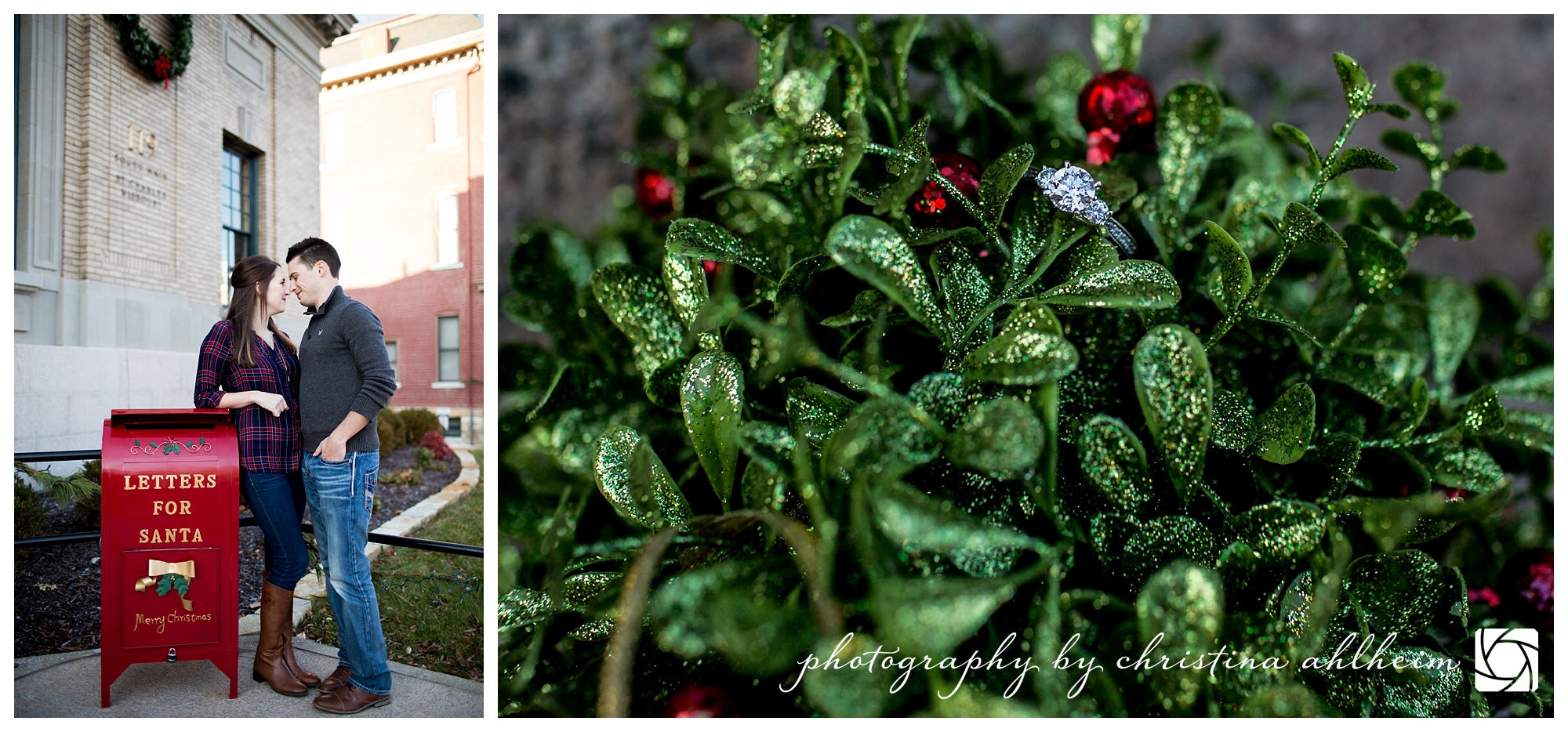 Main Street St. Charles Winter Engagement Photographer