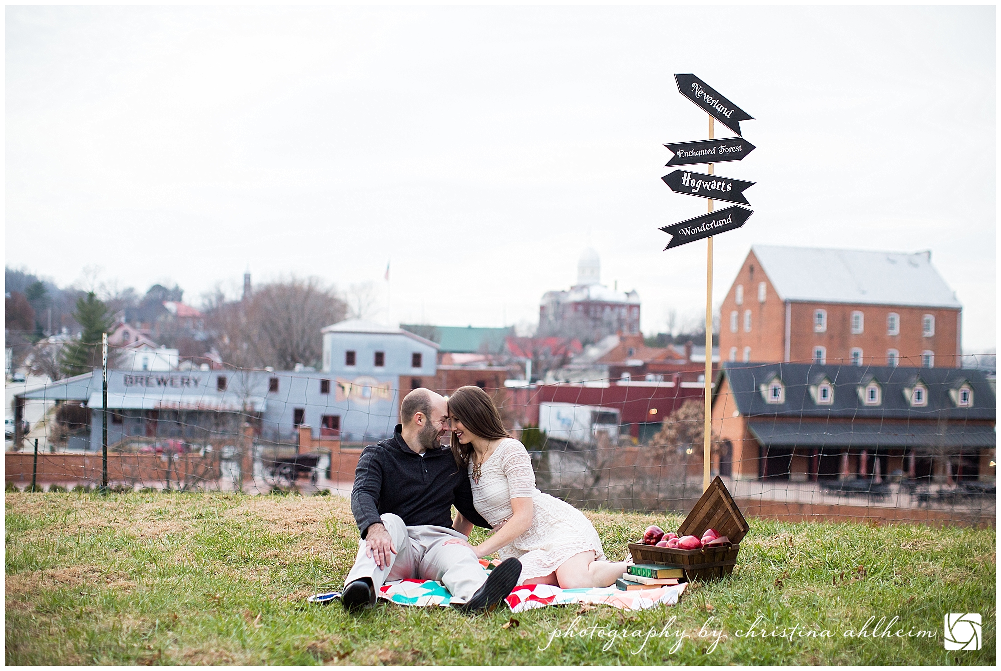 Downtown Hermann Winter Engagement Photography