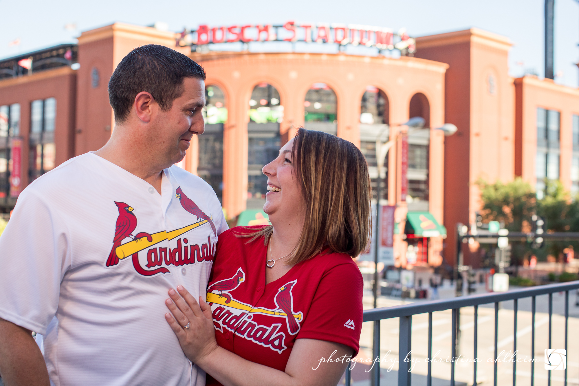 Busch Stadium and Lafayette Park Engagement Photography