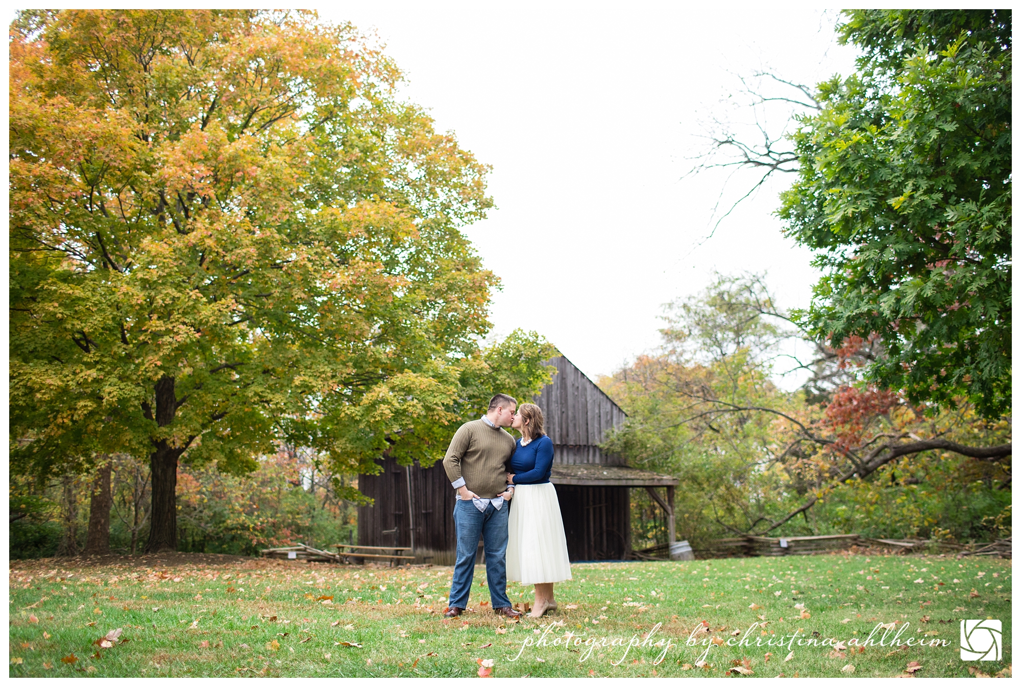 Faust Park November Fall Engagement Photographer