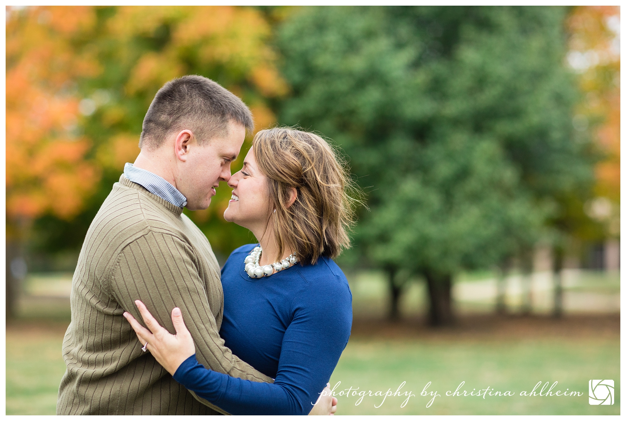 Faust Park November Fall Engagement Photographer