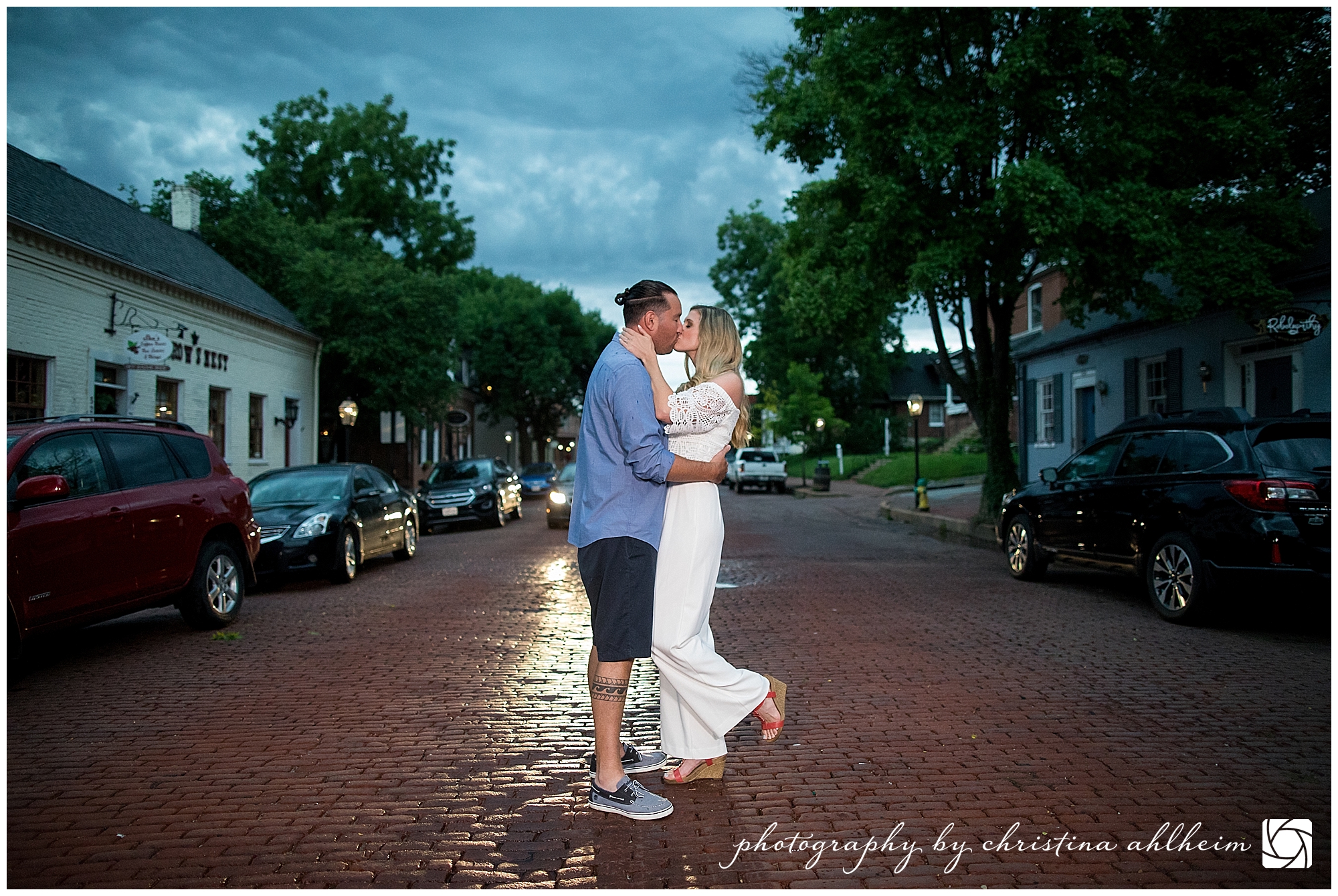 Main Street St. Charles Engagement Photographer