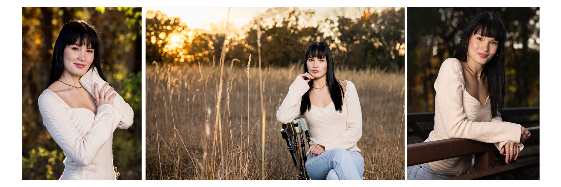 High school senior photographed during golden hour near Wentzville Missouri.